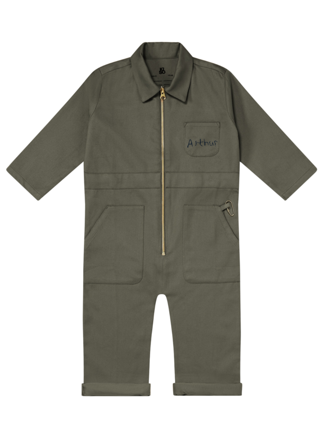 KISO Organic Kids Boilersuit Overalls in Pebble