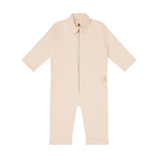 Kids Boilersuit Overalls in Cloud Cream - Kiso - Kids jumpsuit, playsuit & romper