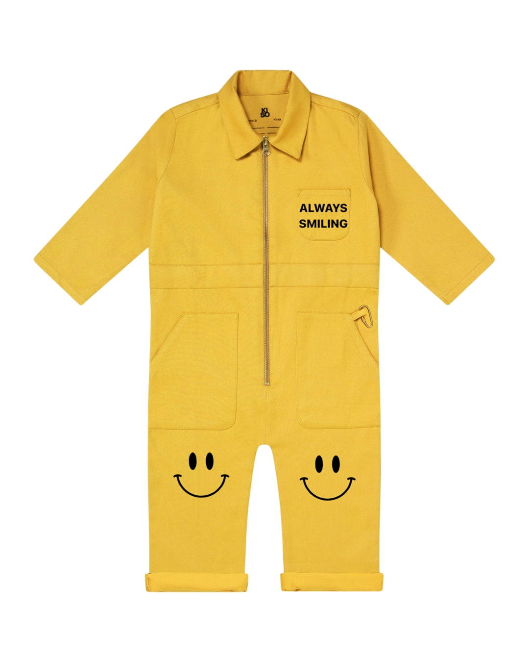 SMILE KISO Organic Kids Boilersuit Overalls in Corn