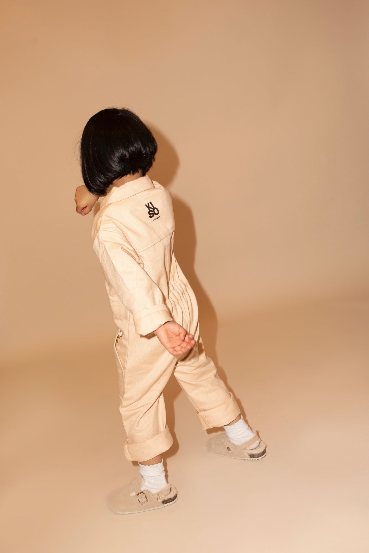 Kids Boilersuit Overalls in Cloud Cream - Kiso - Kids jumpsuit, playsuit & romper