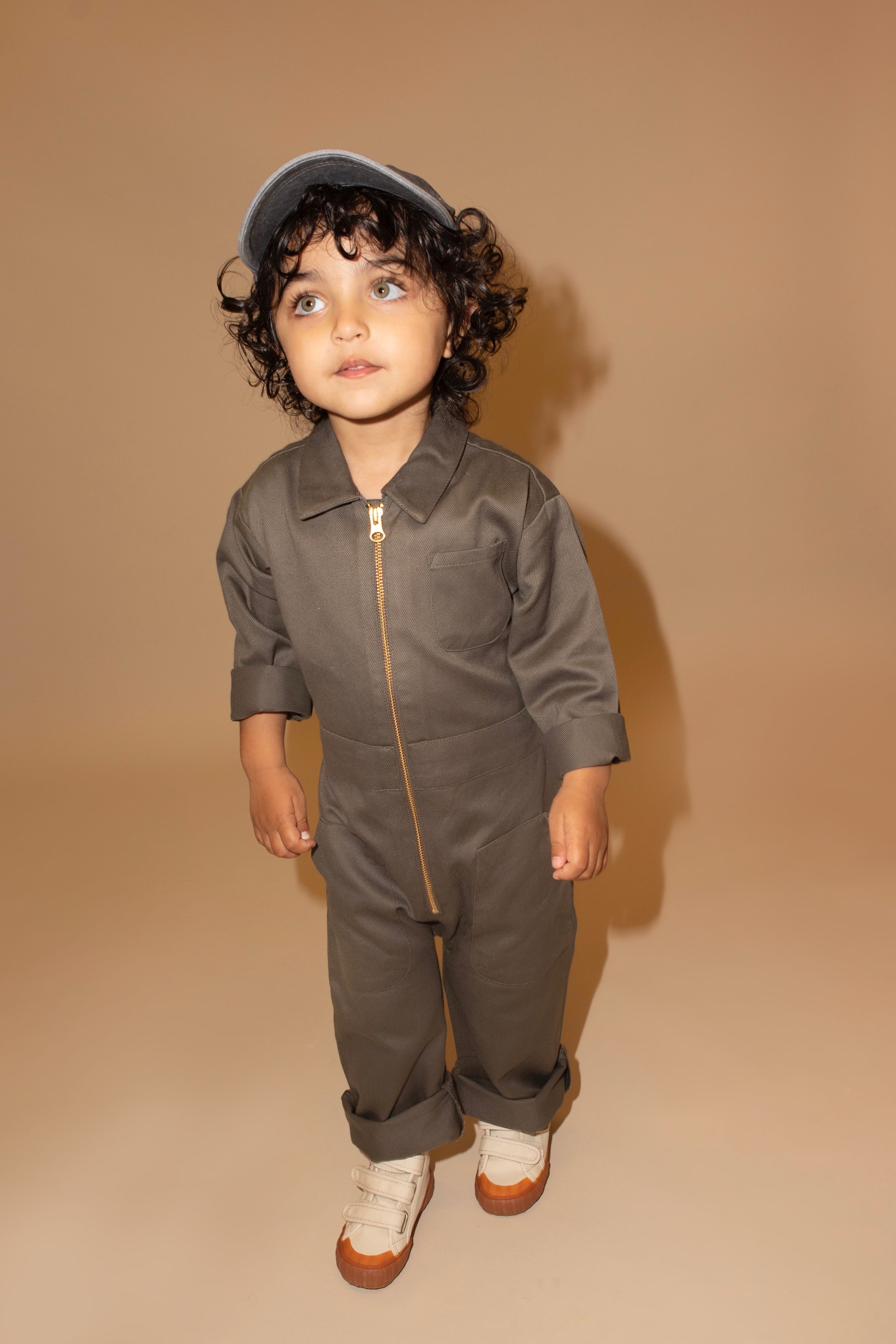 KISO Organic Kids Boilersuit Overalls in Pebble